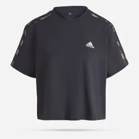 adidas Vibrant Print 3-Stripes Katoenen Crop T-shirt
