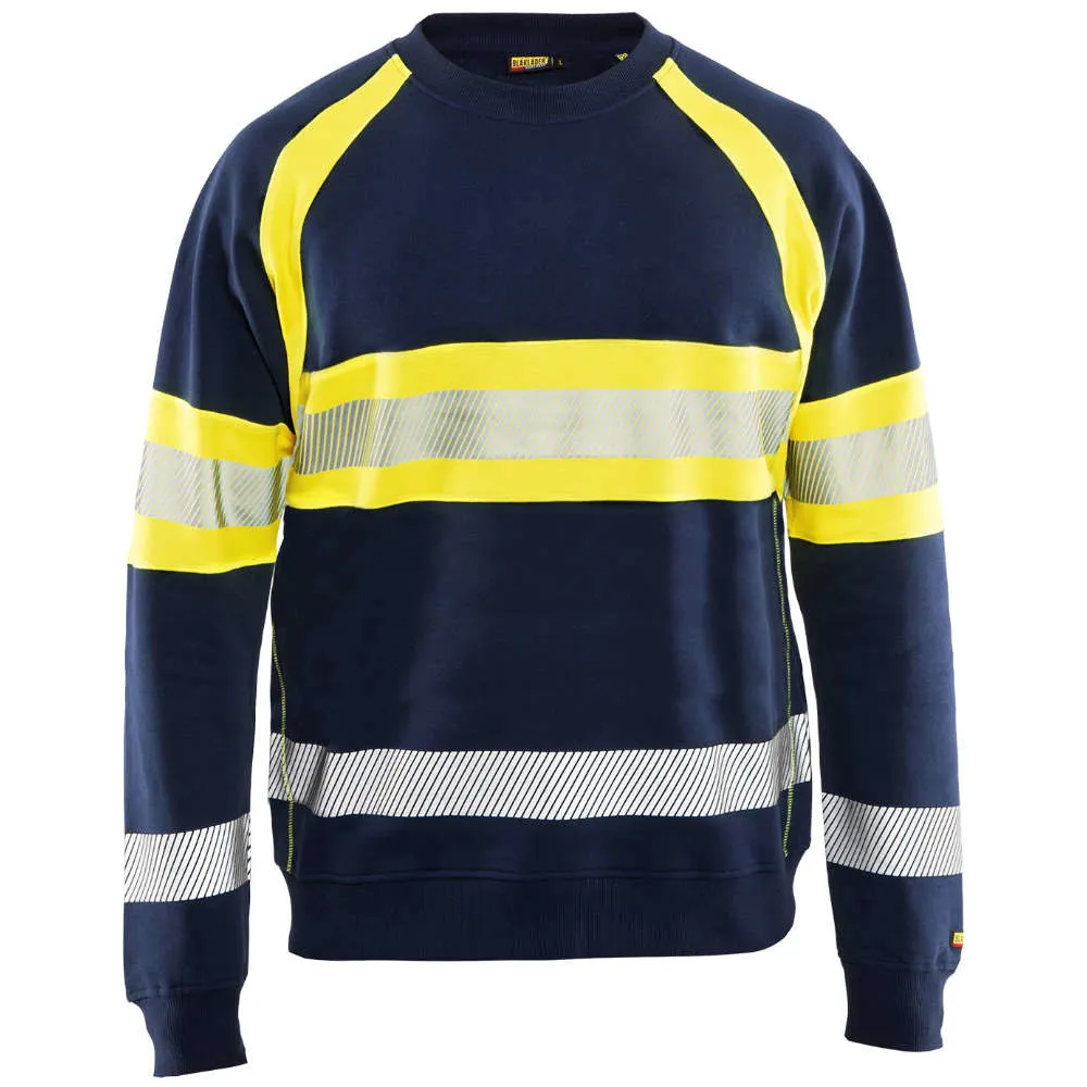 Blaklader 3359 Reflecterende Sweater Marineblauw/Geel