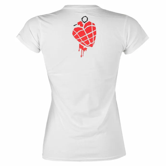 DAMES TSHIRT GREEN DAY  AMERICAN IDIOT HEART  WIT  PLASTIC HEAD