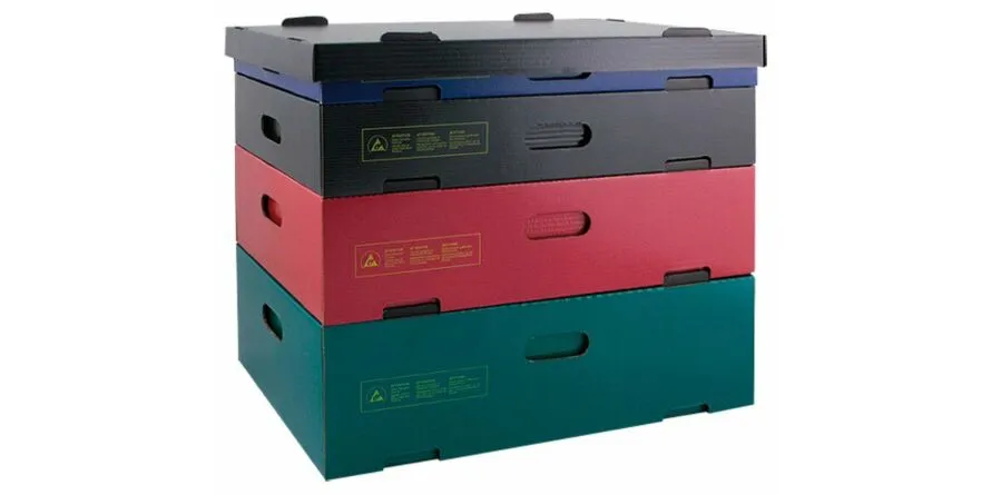 ESD STAPELBAK 35CSC, ZWART, 578 X 389 X 227 MM