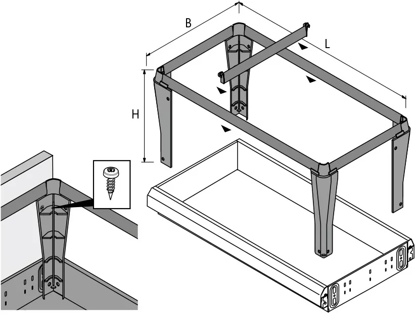 HANGMAPRAAM SYSTEMA HETTICH CE compleet*A4*EB392mm*ST2000*