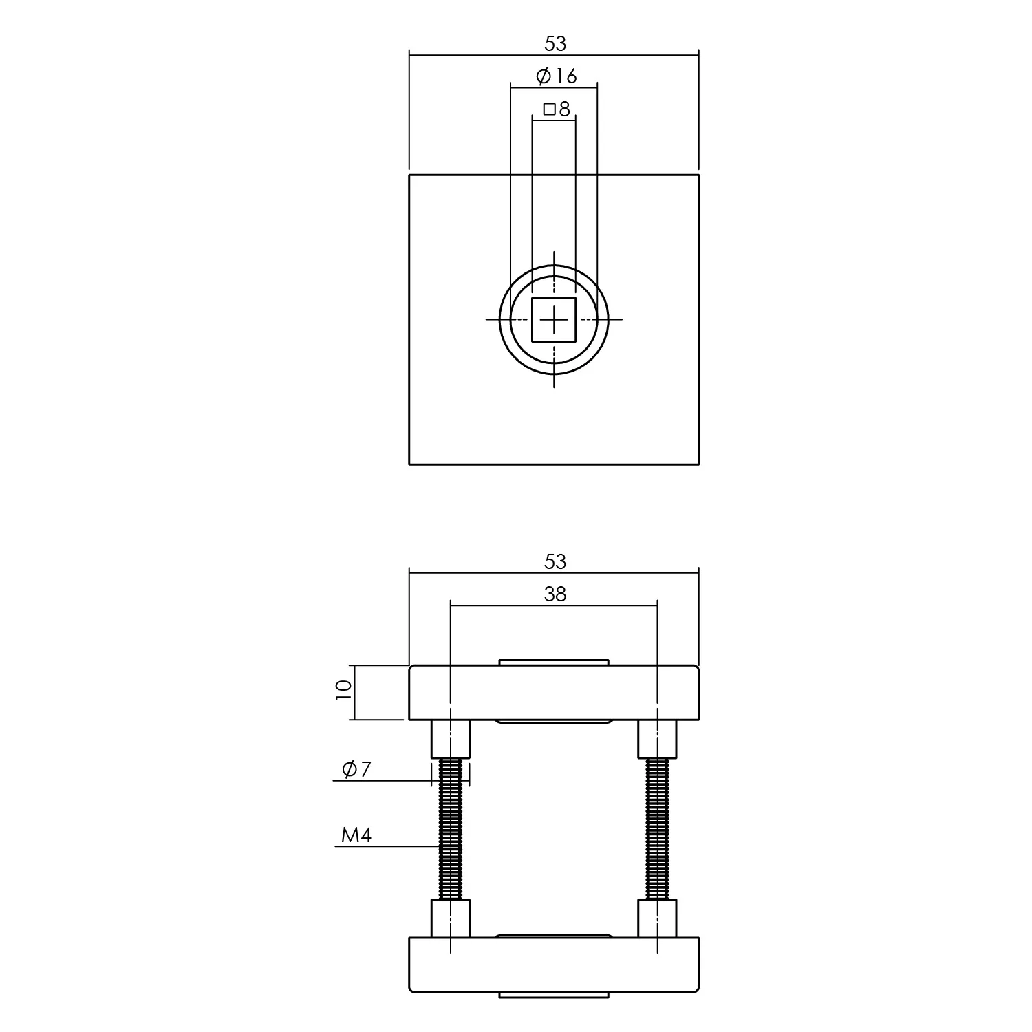 Intersteel set achterdeurbeslag vierkant deurkruk Jura met massieve rozetten rvs getrommeld