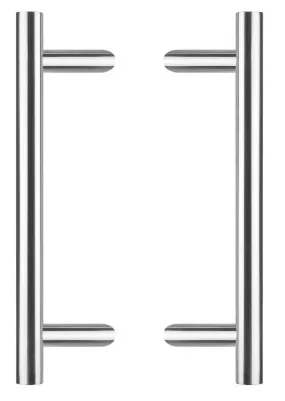 Intersteel Set Deurgrepen T-schuin 500x90x30 HoH 300 mm RVS