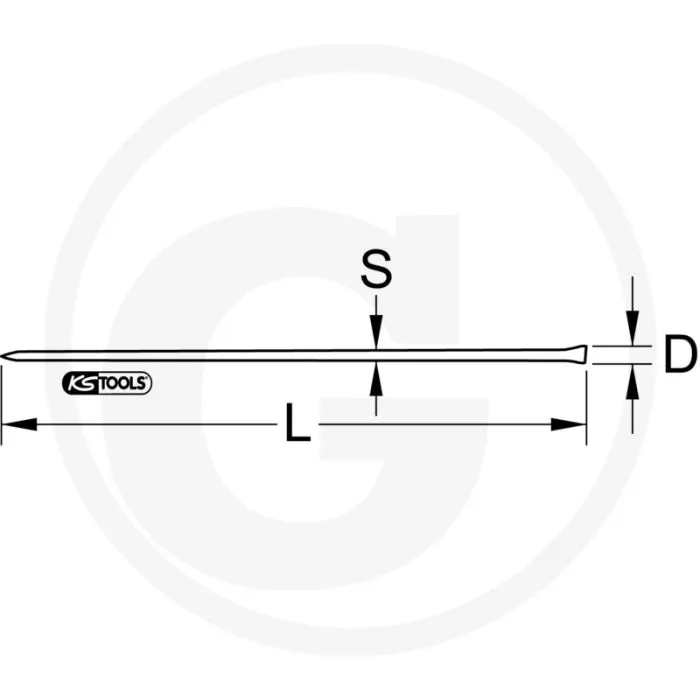 KS TOOLS BREEKIJZER, 8KANT, 1.250 MM  SPECIAAL WERKZEUGSTAHL
