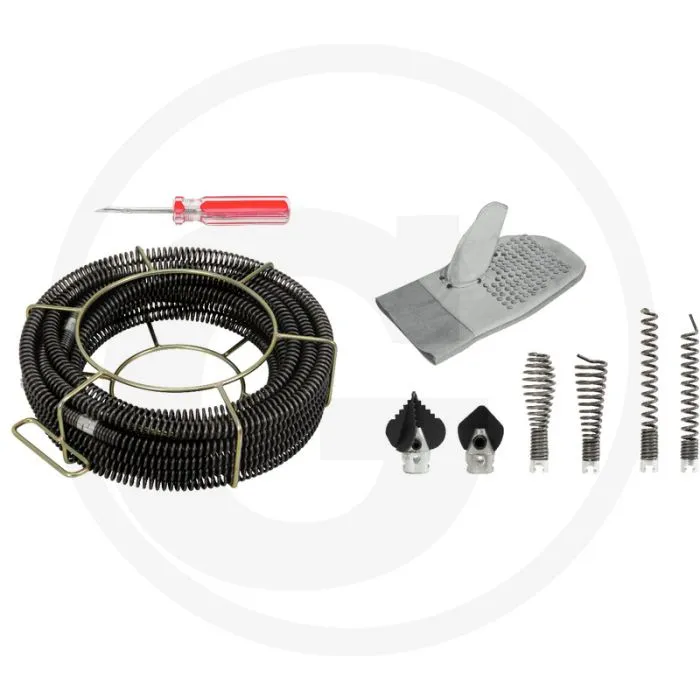 KS TOOLS KANAAL EN PIJPREINIGINGSSET Ø 22MM, 14DELIG  INCLUSIEF SPIRALENKORB
