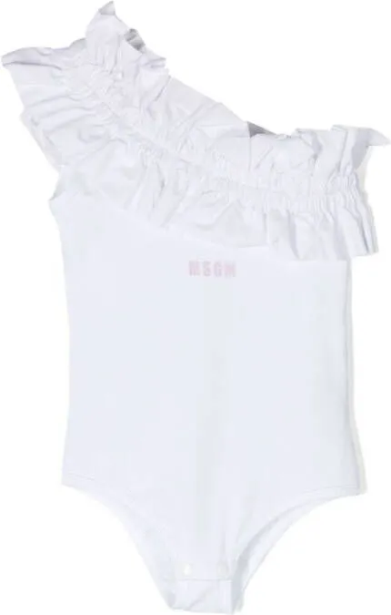 MSGM Kids Asymmetrische onesie Wit