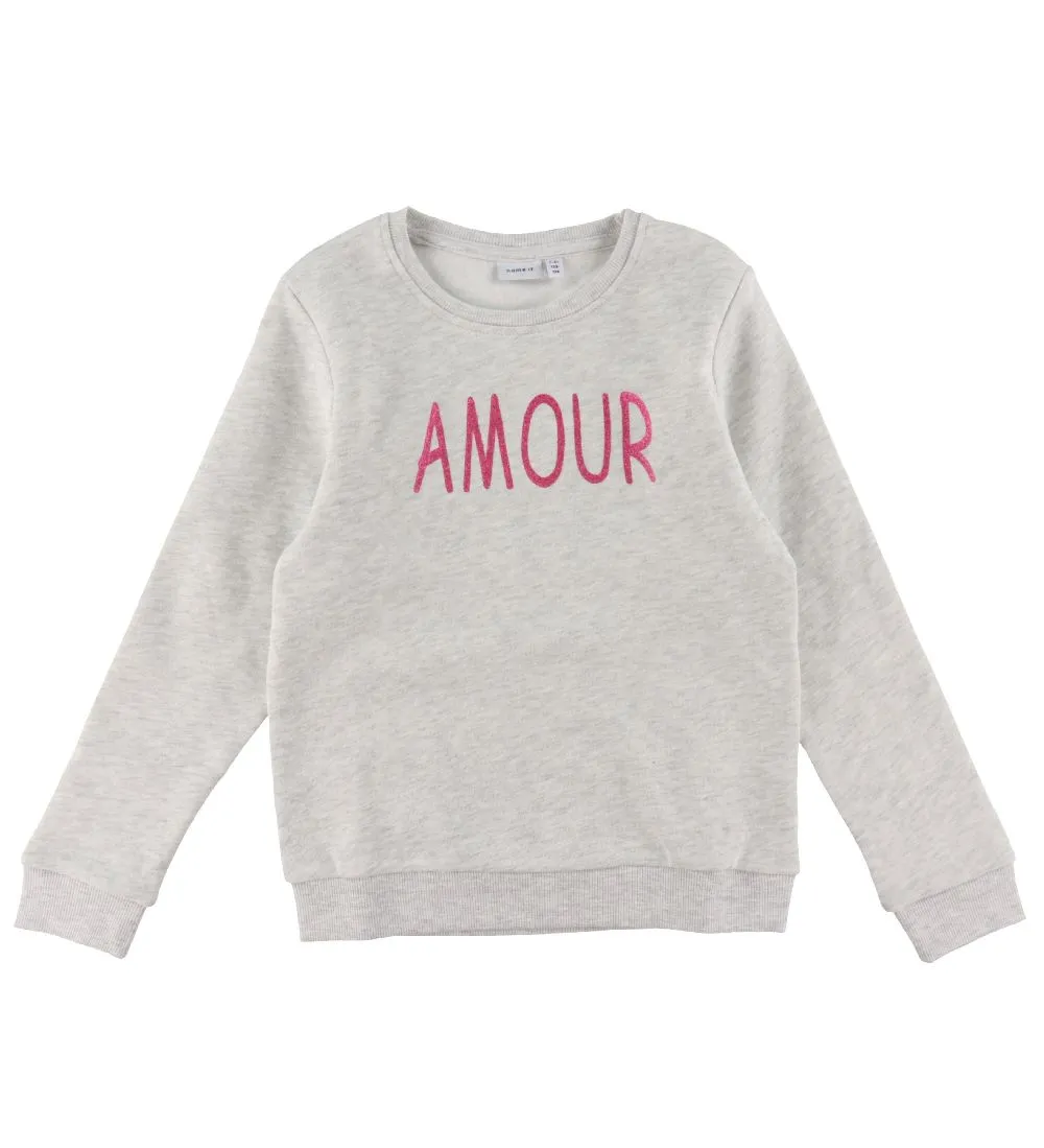 NAME IT SWEATSHIRT  NKFTYRA  LIGHT GREY MELANGE