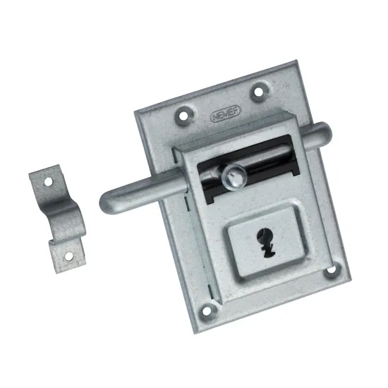 NEMEF OPLEG GRENDELSLOT 98/12 SLOTKAST 85X115MM  INCL 2 SLEUTELS EN SLUITBEUGEL  DR 1+2+3+4  VERZINKT