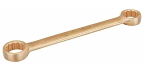 Niet-vonkende dubbele ringsleutel, 17 x 19 mm, gemaakt van koperberyllium, 185 mm.