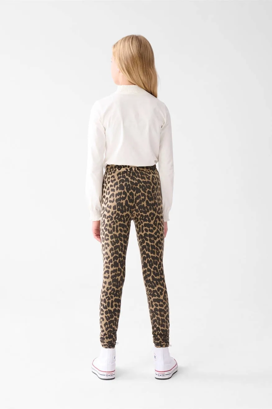Shoeby high waist regular fit legging met panterprint bruin/zwart  