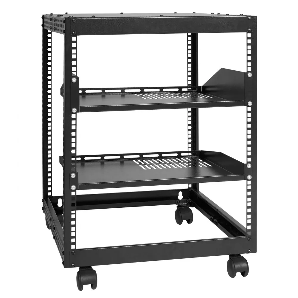 VEVOR 12U OPEN FRAME SERVER RACK 1540" VERSTELBARE DIEPTE VRIJSTAAND/WANDGEMONTEERD NETWERK SERVER RACK 4 POSTEN AV RACK M