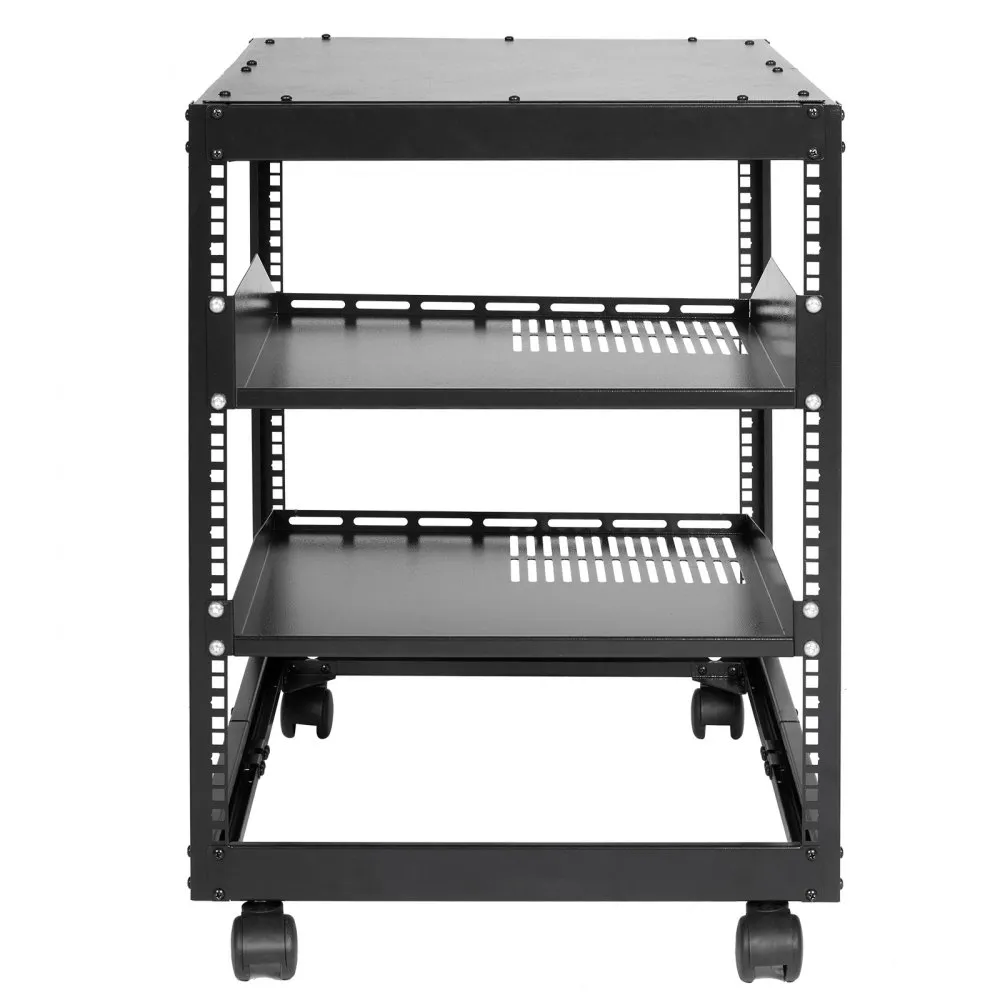 VEVOR 12U OPEN FRAME SERVER RACK 1540" VERSTELBARE DIEPTE VRIJSTAAND/WANDGEMONTEERD NETWERK SERVER RACK 4 POSTEN AV RACK M