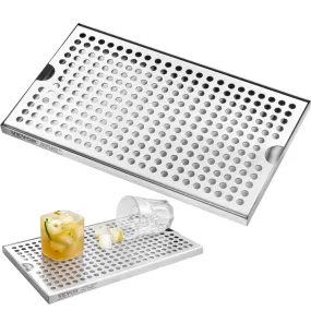 VEVOR 304 roestvrijstalen lekbak, bierlekbak met 4 antislip rubberen pads en afneembare hoes, 300 x 180 x 25 mm barlekbak Geschi