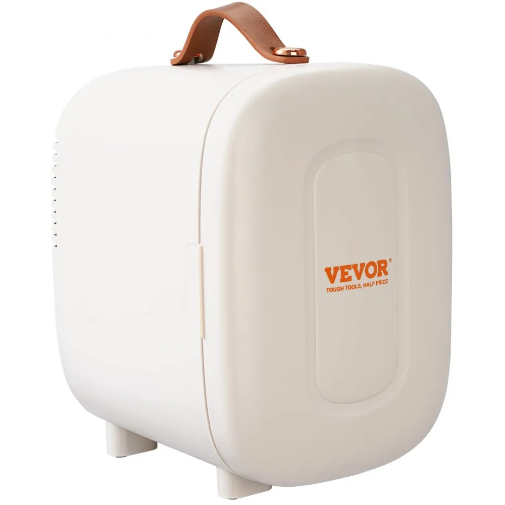 VEVOR 4 L / 6 BLIKJES MINIKOELKAST, 2 IN 1 KLEINE KOELKAST KOEL EN VERWARMINGSFUNCTIE, SLOT COMPACTE DRANKKOELKAST 9V DC / 220V