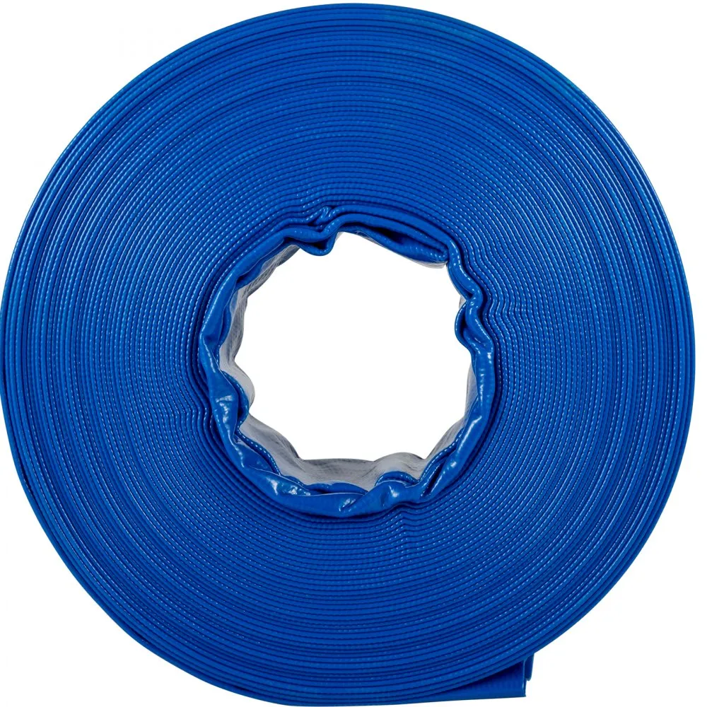 VEVOR AFVOERSLANG, 11/2" X 105', PLATTE SLANG VAN PVCSTOF, ZWARE TERUGSPOELAFVOERSLANG MET KLEMMEN, WEERBESTENDIG EN