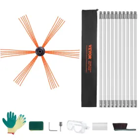 VEVOR Kachelpijpborstel 10 m Schoorsteenborstels incl. 10 stangen Openhaardborstel Openhaardbezem Openhaardbezem Nylon Schoorste