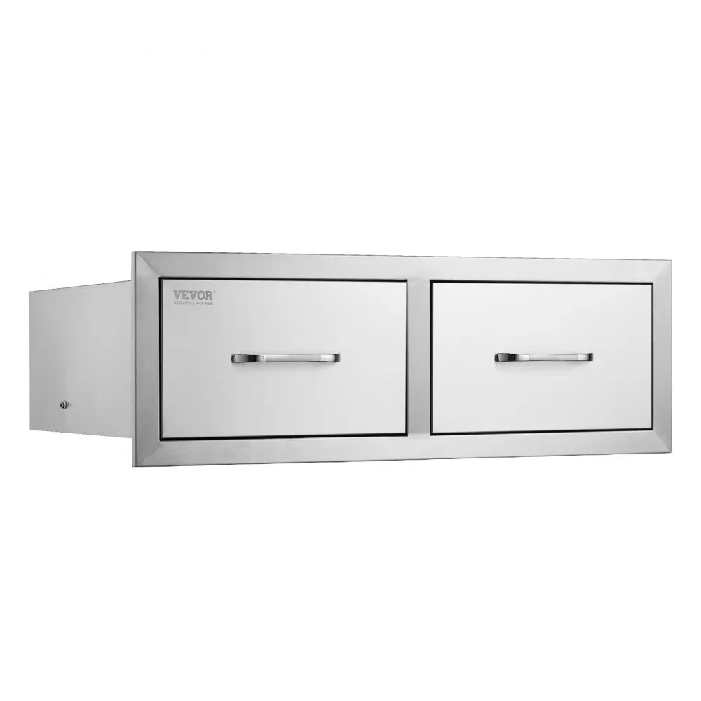 VEVOR Ladekast 30”X10” Bbq Drawer Double Horizontal Drawers Chest of Drawers Outdoor Kitchen Flush Mount