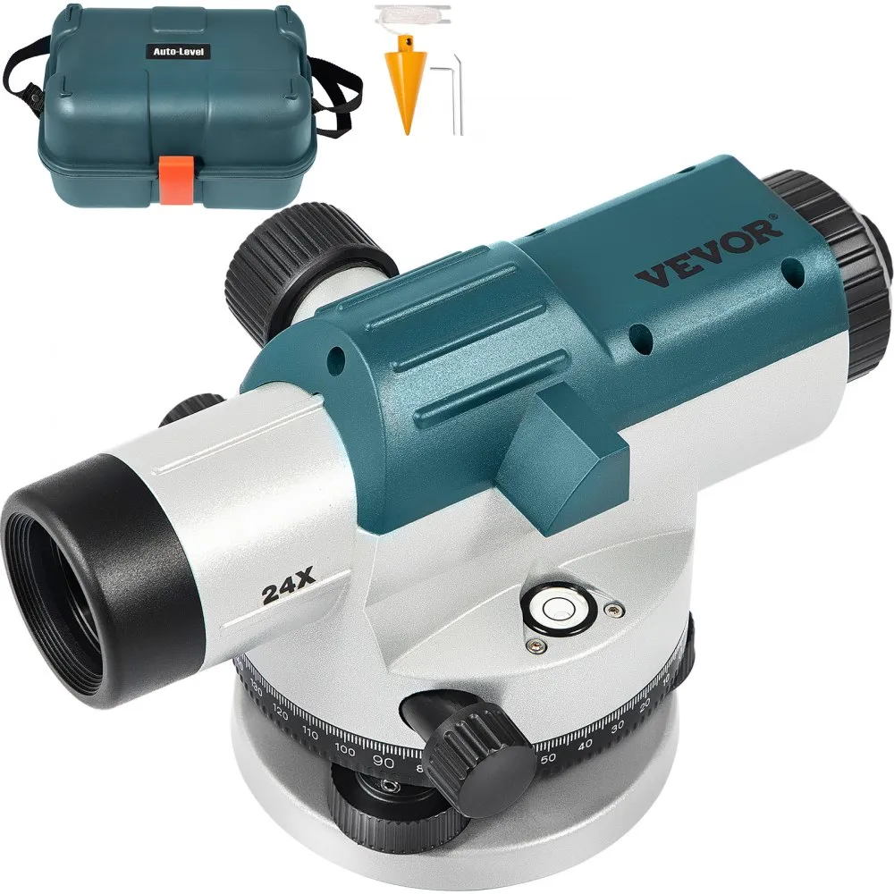 VEVOR Optische Waterpassen 24X Automatisch Optisch Niveau 40 mm Automatische Optische Waterpas met een Zelfnivellerende Compensa