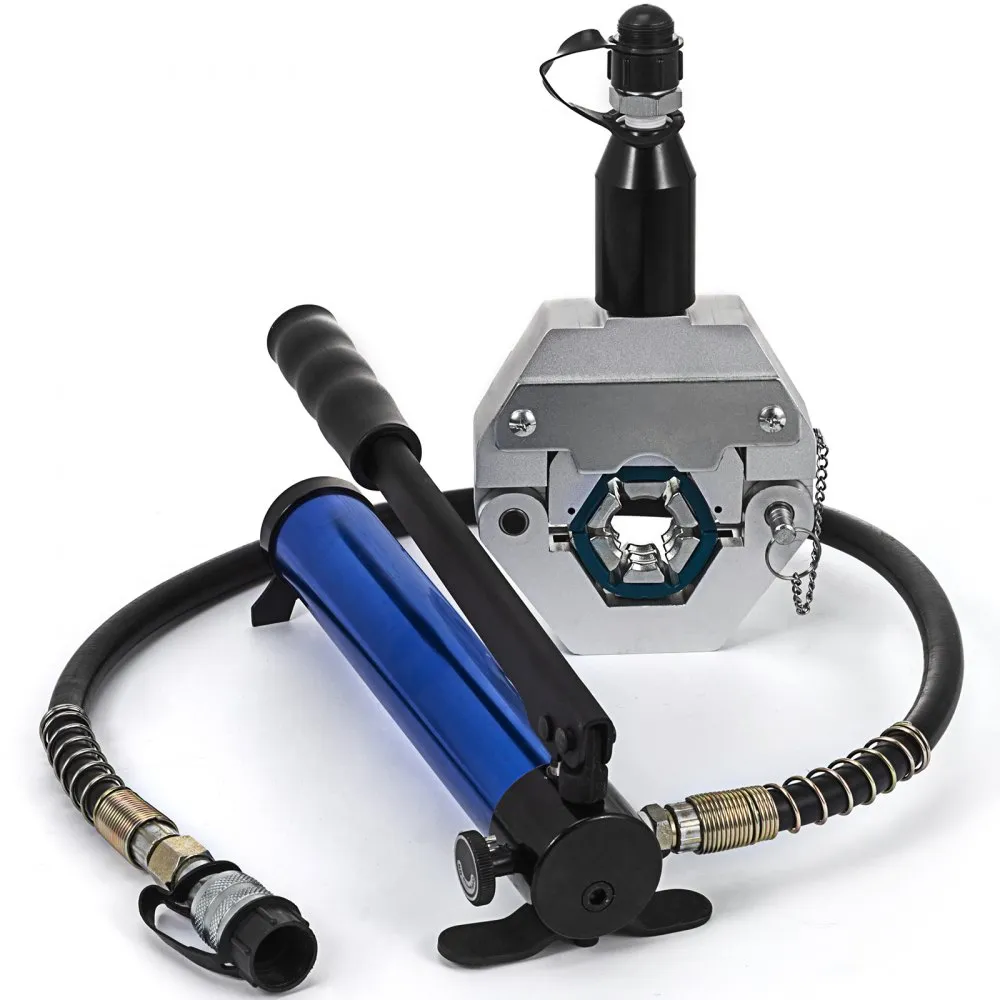 VEVOR Perstang Pijpsleutel Scheidbare hydraulische slang krimptang 7 matrijzen met aluminium pomp krimpgereedschapsset