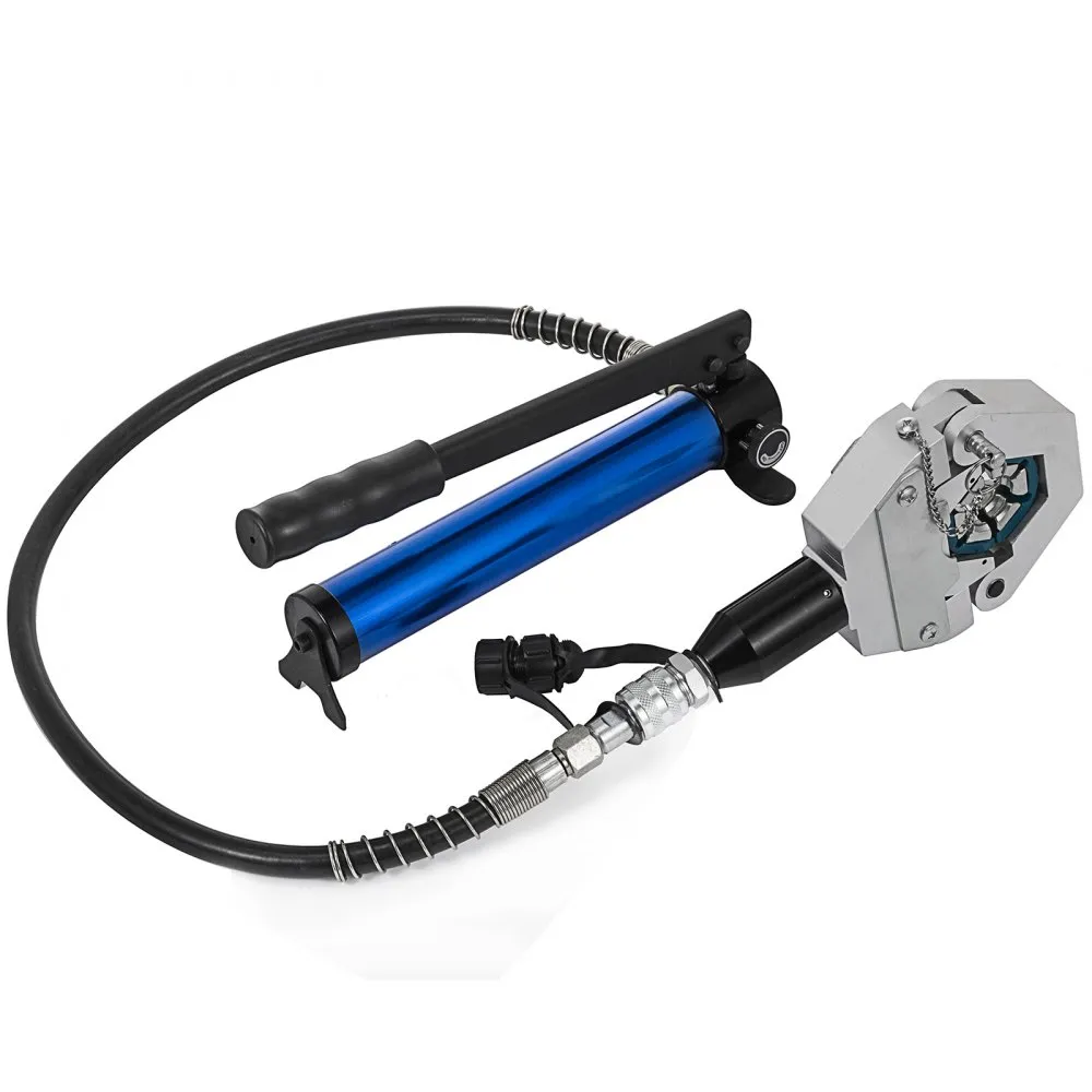 VEVOR Perstang Pijpsleutel Scheidbare hydraulische slang krimptang 7 matrijzen met aluminium pomp krimpgereedschapsset