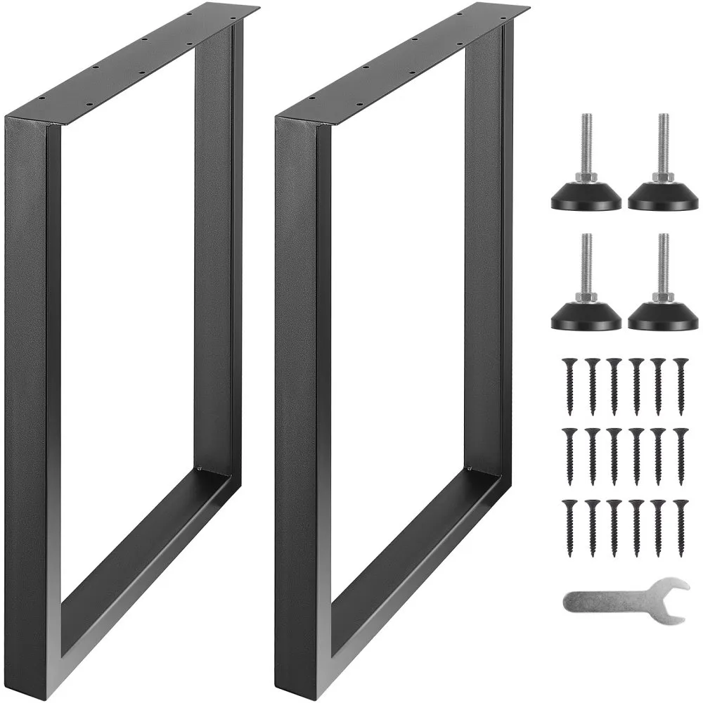 VEVOR set van 2 tafellopers 711 mm hoog tafelframe 454 kg draagvermogen tafelpoten van koolstofstaal meubelpoten zwart tafelonde