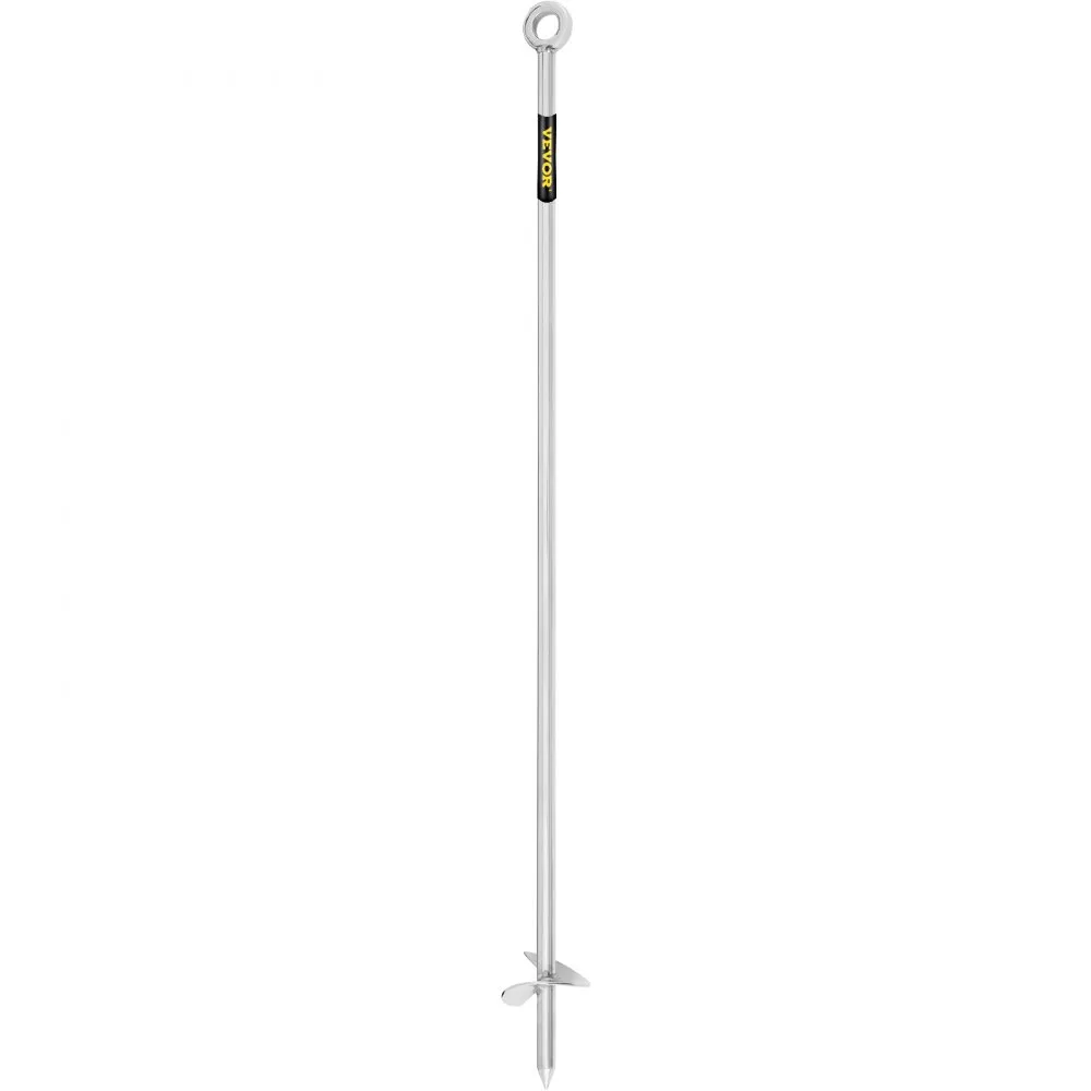 VEVOR Zandankerboor voor strand en zandbank, 90 cm 316 roestvrijstalen schroefanker met afneembare handgreep, bungeelijn en draa