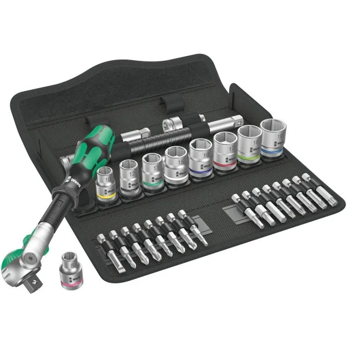 WERA 8100 SB 6 ZYKLOP SPEEDRATELSET, 3/8"AANDRIJVING, METRISCH , 29DELIG