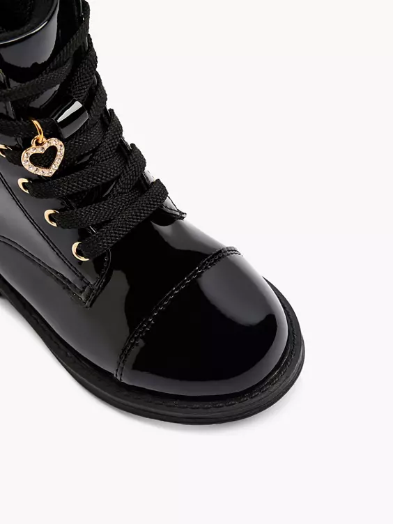 Zwarte veterboot lak 